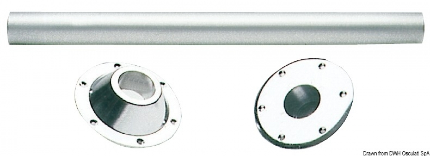 Table pedestal anodized aluminium L70 cm Base 160mm