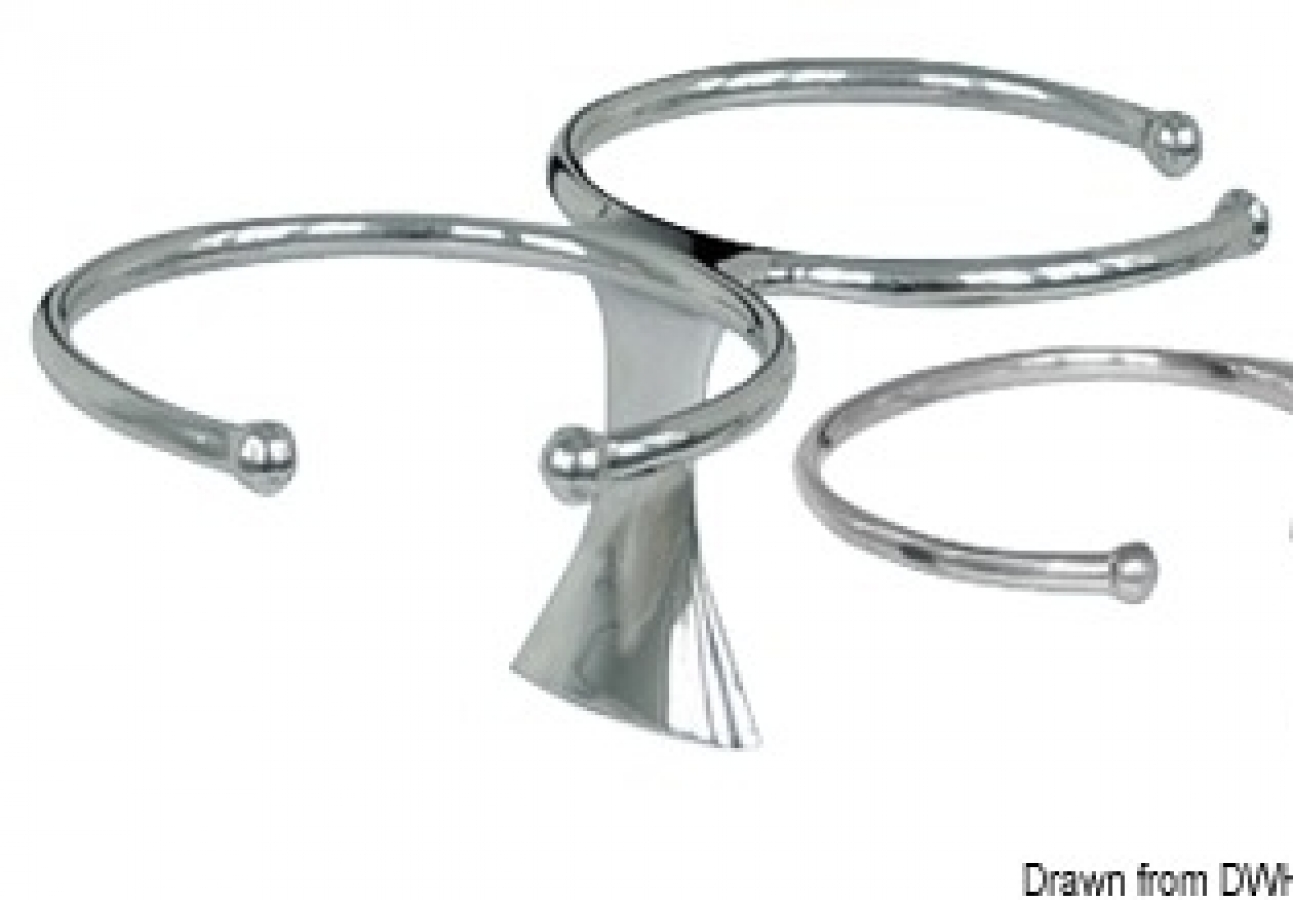 Glāžu turētājs, dubultais AISI316 H76mm