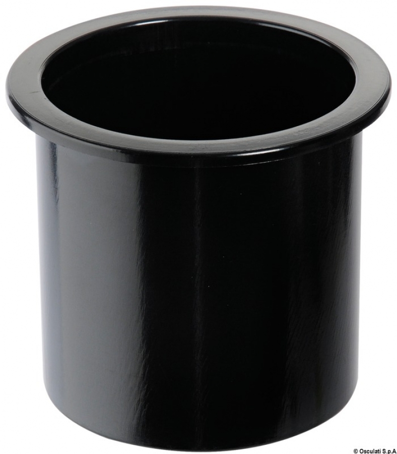 Recess-fit glass holder ABS black Ø86xØ75xh75mm