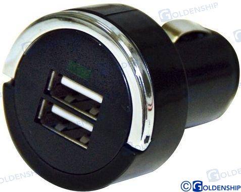 socket 12/24 v 2 usb charger 5v 3.4a