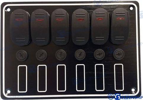 6 gang waterproof switch panel