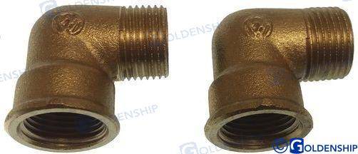 Brass elbow 90d 1/2" (2pcs)