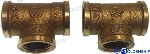 t brass joints h/h/h 1/2" (2pcs)