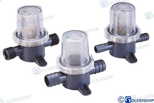 In-line raw water strainer 3/4"
