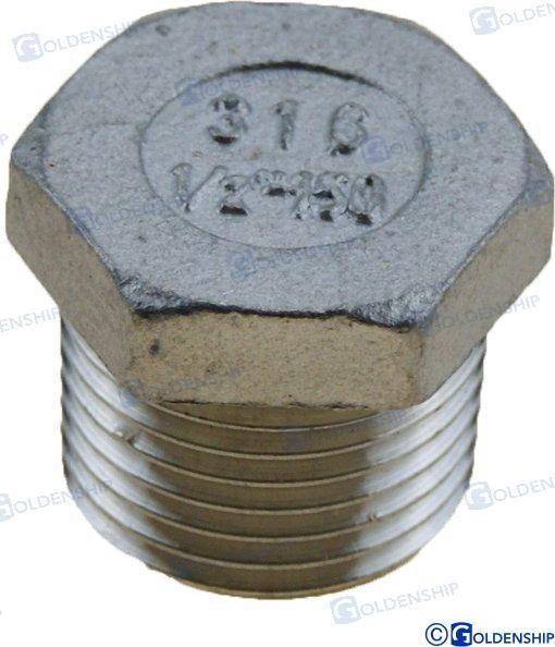hex head plug aisi 316 1/2