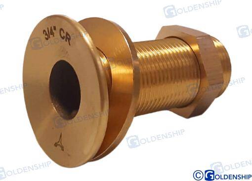 through hull 3/4'' brass cr