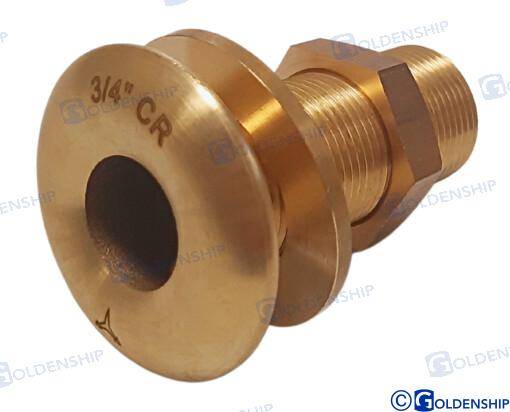 through hull 3/4'' brass cr