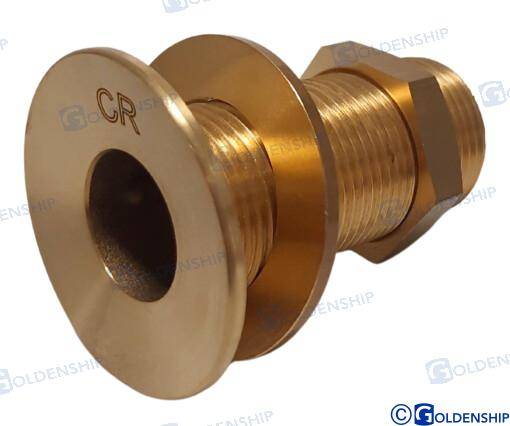 through hull 1'' brass cr