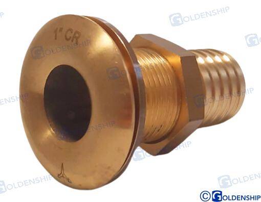 through hull 1'' brass cr