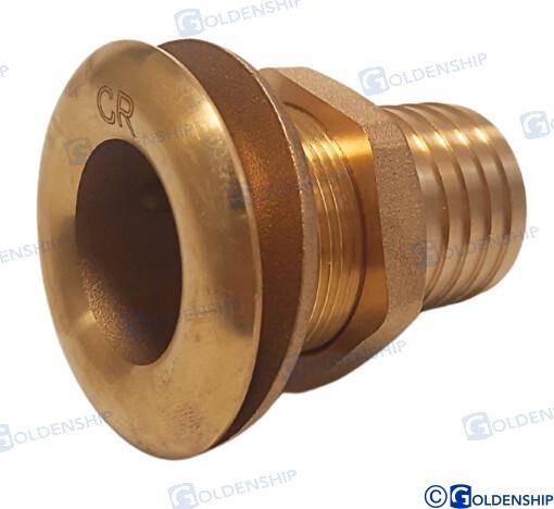 through hull 1''1/2 brass cr