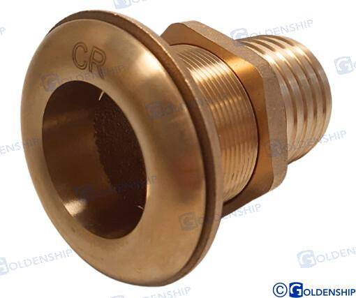 through hull 2'' brass cr