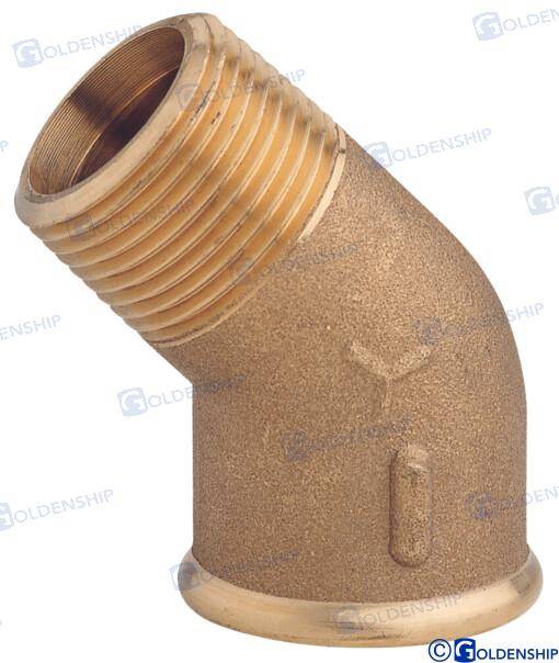 elbow 45° m.f. 1'' brass cr
