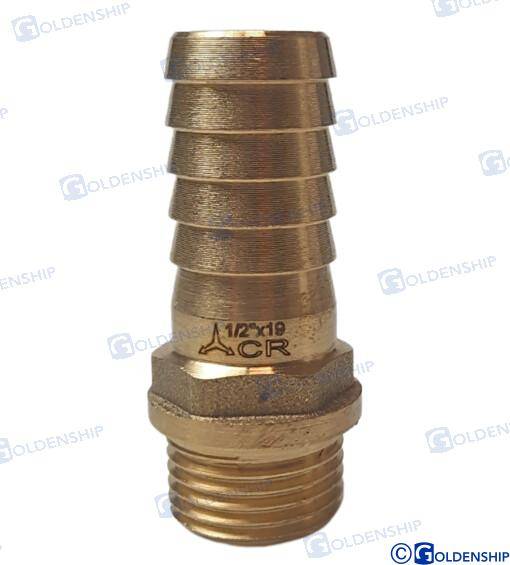 hose tail 1/2'' x 19mm brass cr