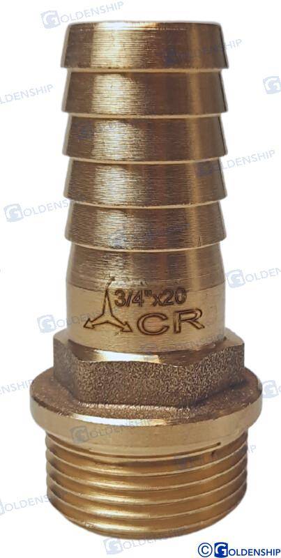 hose tail 3/4'' x 20mm brass cr