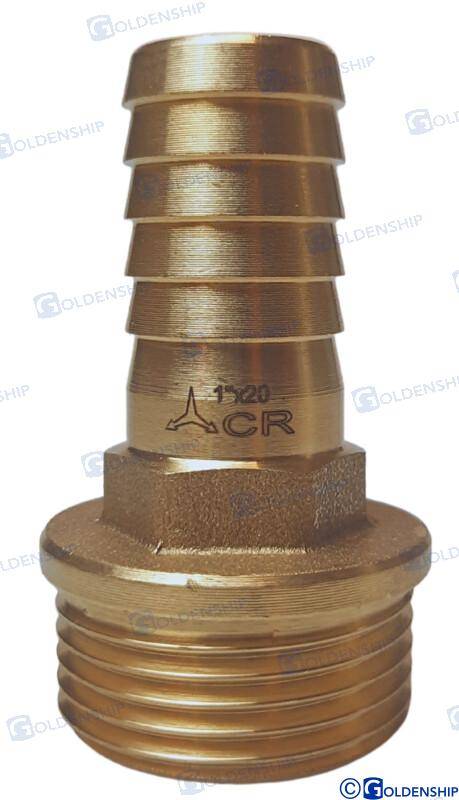 hose tail 1'' x 20mm brass cr