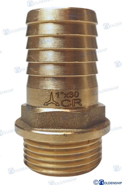 hose tail 1'' x 30mm brass cr
