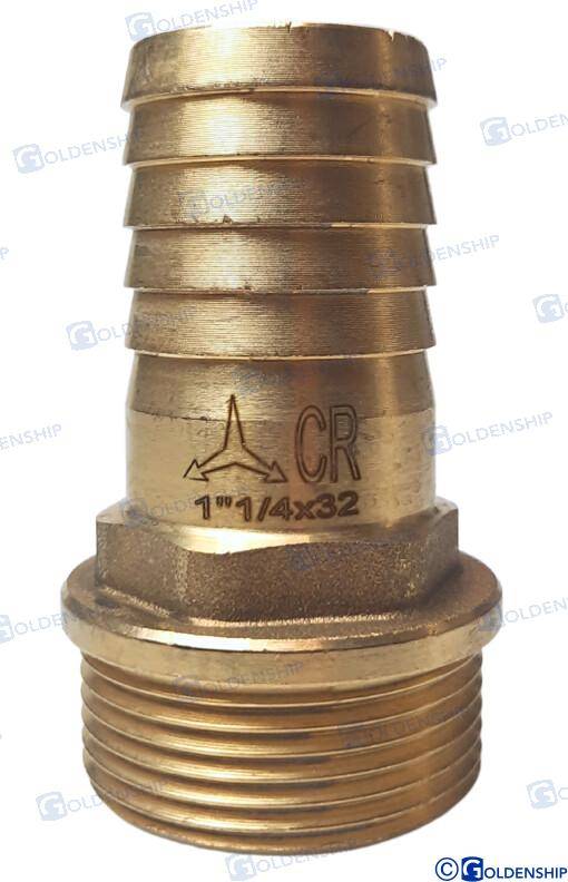 hose tail 1''1/4 x 32mm brass cr
