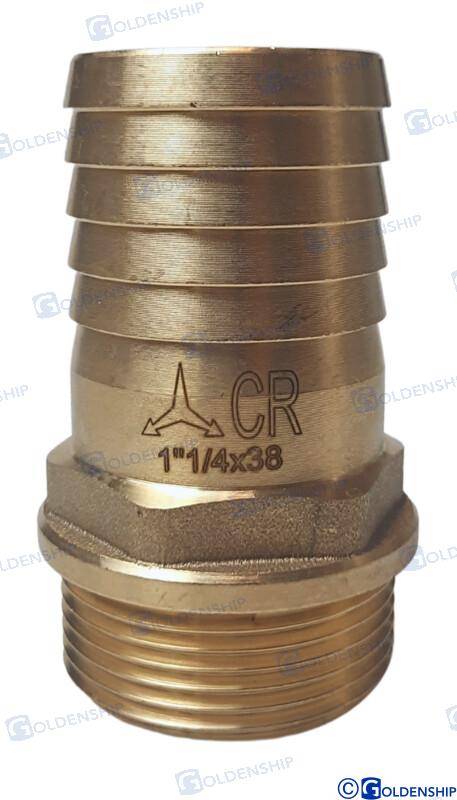 hose tail 1''1/4 x 38mm brass cr
