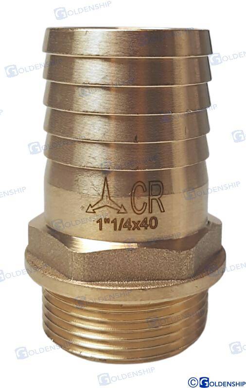 hose tail 1''1/4 x 40mm brass cr