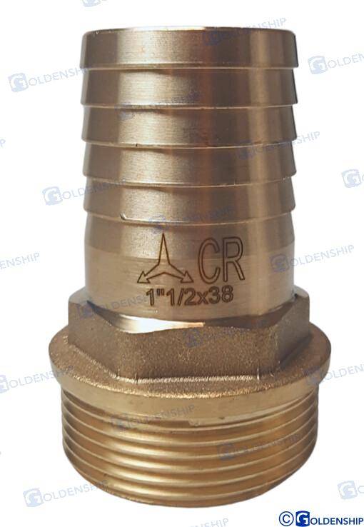 hose tail 1''1/2 x 38mm brass cr