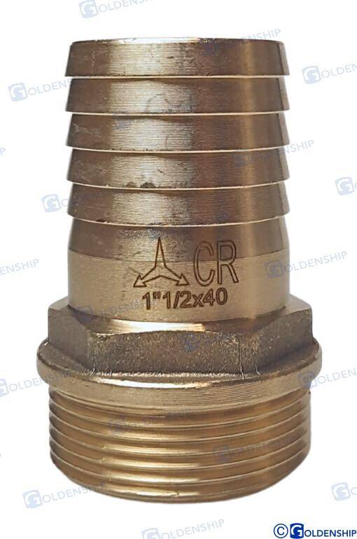 hose tail 1''1/2 x 40mm brass cr
