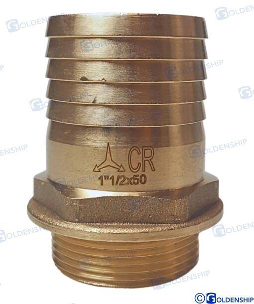 hose tail 1''1/2 x 50mm brass cr