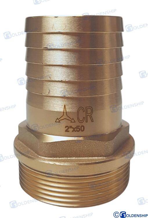 hose tail 2'' x 50mm brass cr