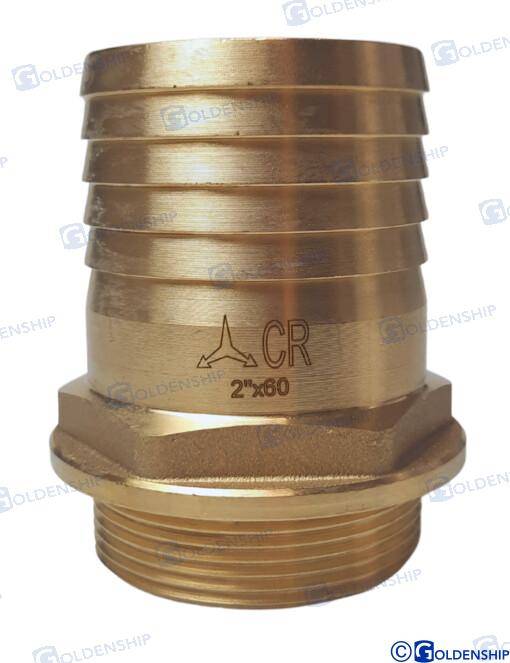 hose tail 2'' x 60mm brass cr
