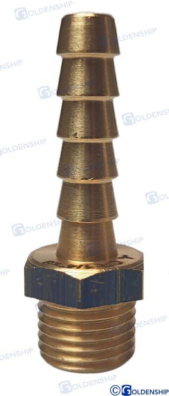 hose tail 1/4'' x 8mm brass cr