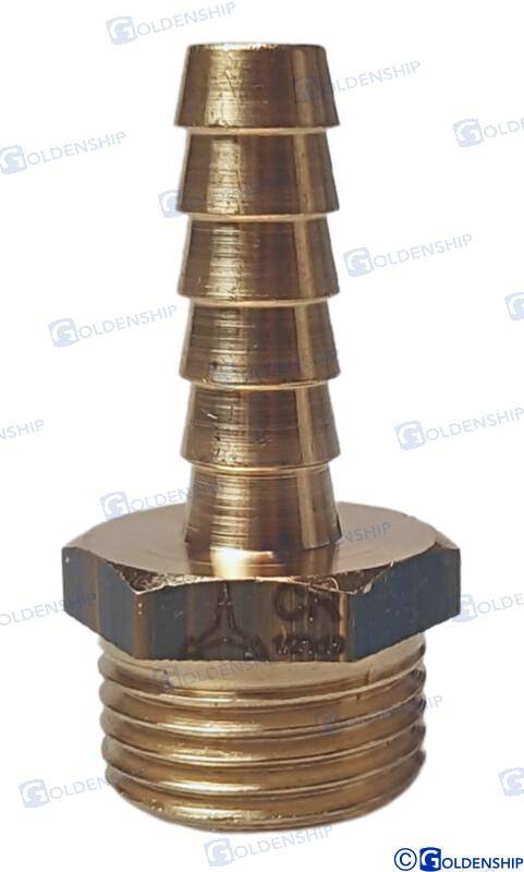 hose tail 1/2'' x 10mm brass cr