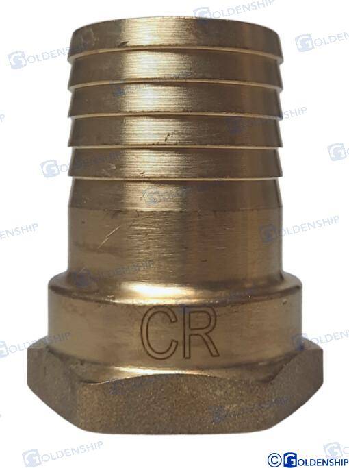 hose tail 1''1/4 x 38mm brass cr