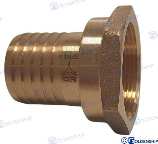 hose tail 1''1/2 x 38mm brass cr