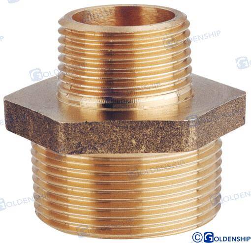 reducing nipple 1/2'' x 3/8'' m.m. brass
