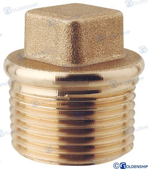plug square head 1'' m. brass cr