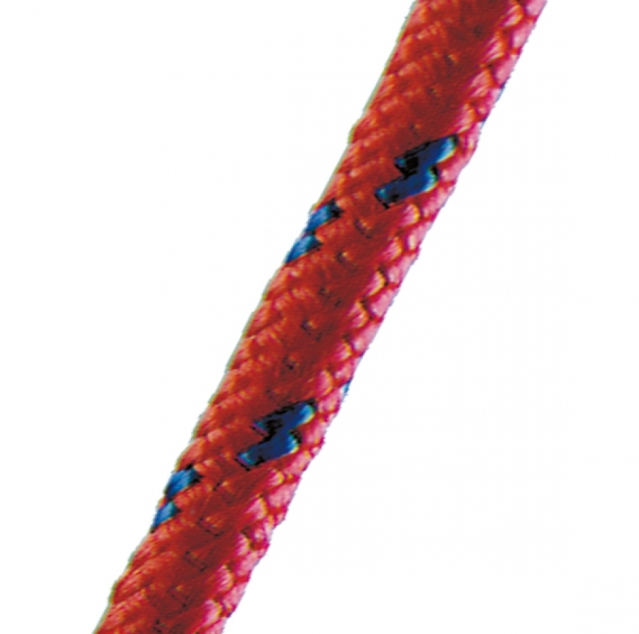 Rope Ø 8mm Polypropylene - Braided Red with Blue - Breaking load 1000kg