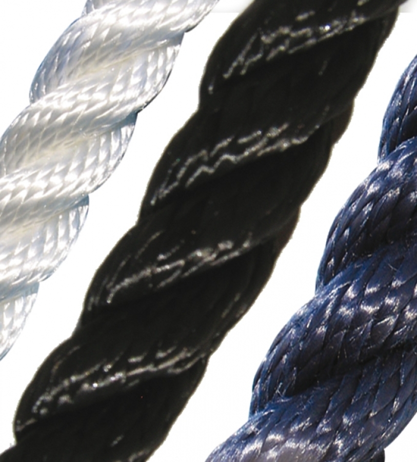 Rope - black, polyester Ø8mm - Breaking load 510kg - for mooring and anchoring