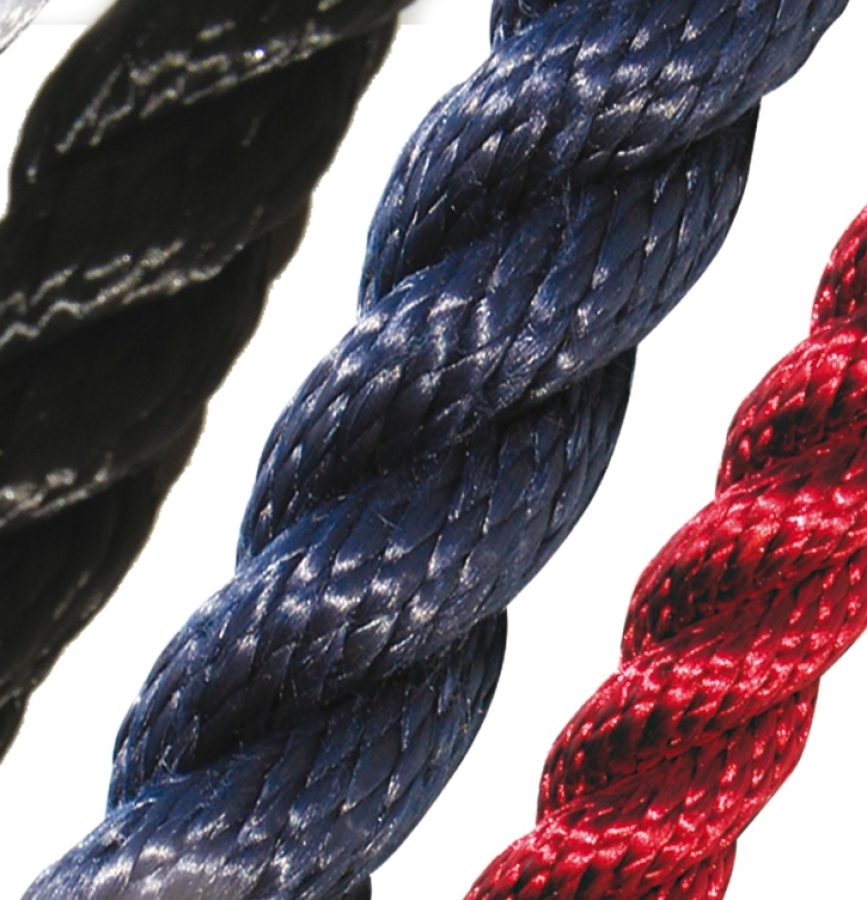 Rope - blue, polyester Ø 10mm Breaking load 810kg - for mooring and anchoring