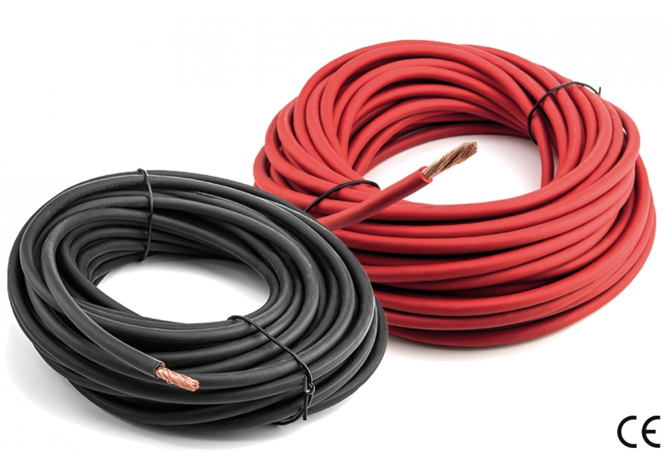 Extra soft silicon neoprene battery cable 25mm2x10mm 4 AWG - red