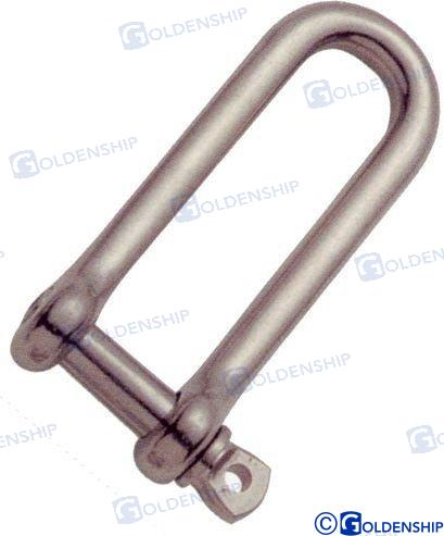 long D shackle D6mm L48mm AISI316 - Breaking load 1320kg