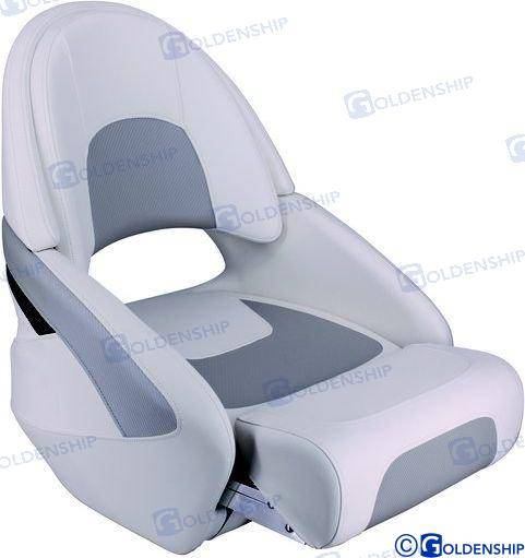 seat - plastic shell white/grey