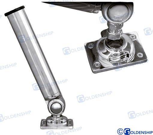 chromed brass "click" rod holder 360d