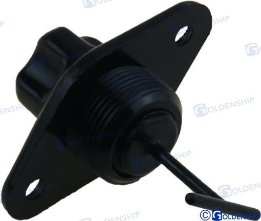 Ūdens nolaišanas tapa melna Ø27mm - E tipa