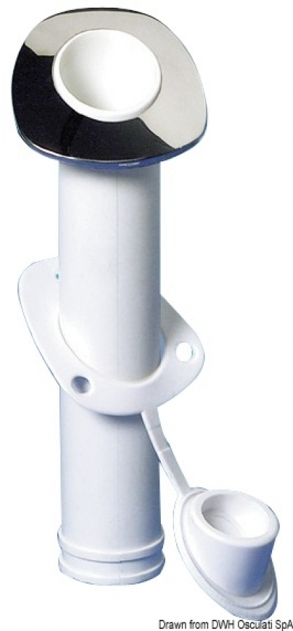 Flush-mount fishing rod holder, 60° slope Ø42mm x240mm