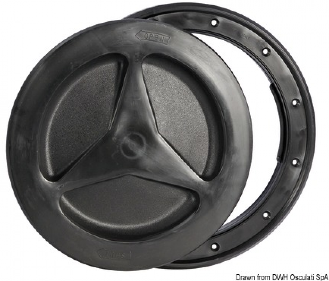 Inspection hatch black polypropylene Ø135 mm -black