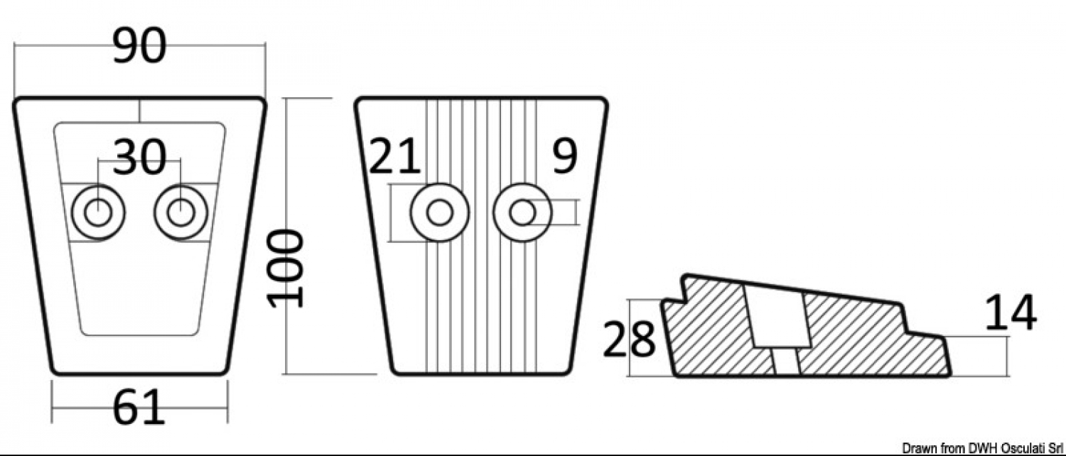 Magnesium leg anode for  Volvo SX/DPS