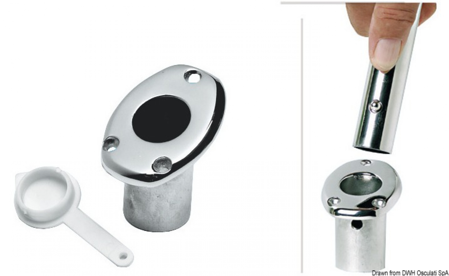 Основание флагштока 60мм х 45мм AISI 316 для 35.392.01