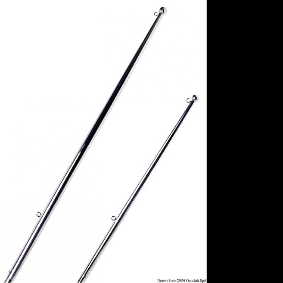 Флагшток из нерж. Стали зеркальной полировки с концевой частью H610 мм Ø20 мм