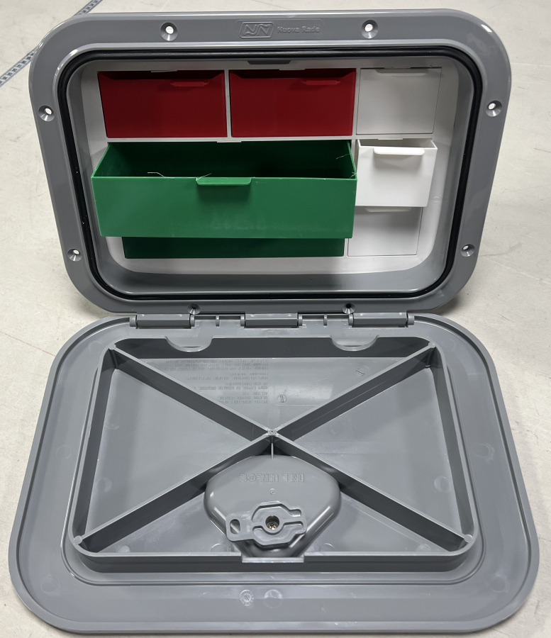 Box with compartments - gray 270x375mm, depth 160mm