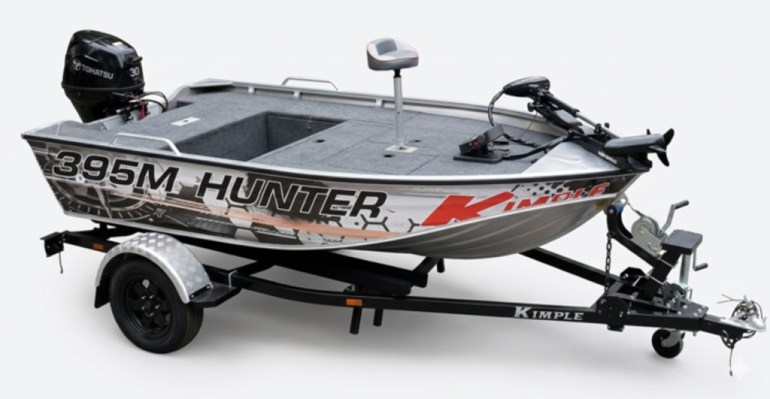 KIMPLE aluminium boat Hunter 395MS - 3.95m long - up to 45hp - maximum 4 people