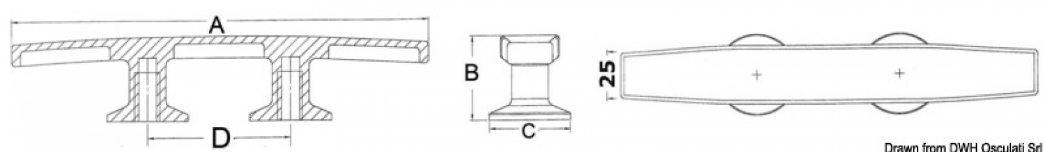 Skandy cleat 145 mm AISI316